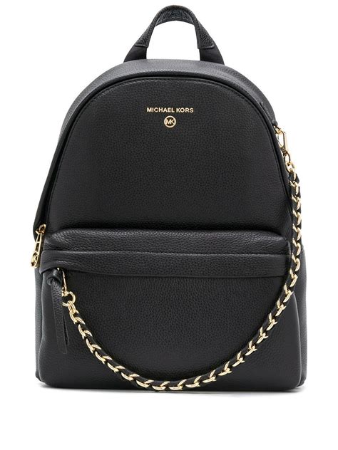 michael kors black leopard backpack|michael kors black leather backpack.